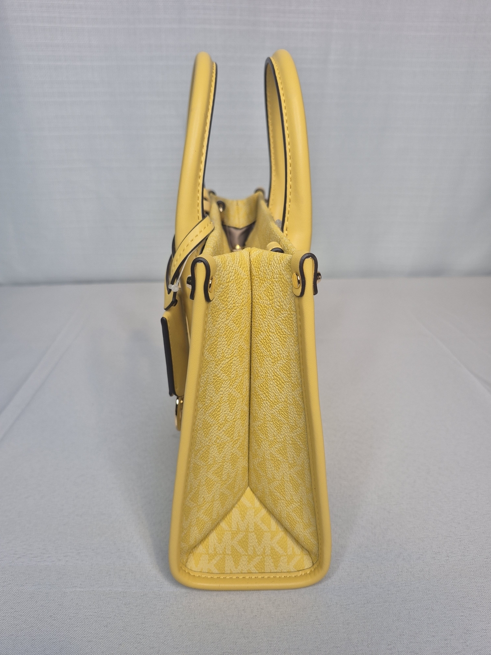 Michael Kors "Mirella" Yellow Signature Satchel Bag NWT - Picture 8 of 13